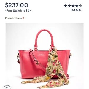 Patricia Nash Aileen Leather Top Handle Satchel with Scarf